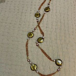 Akemi Necklace Green Glass & Beads